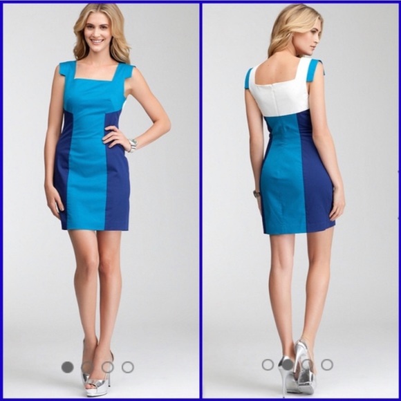 Bebe JOY COLORBLOCK Shift Dress M NWT - Picture 2 of 6